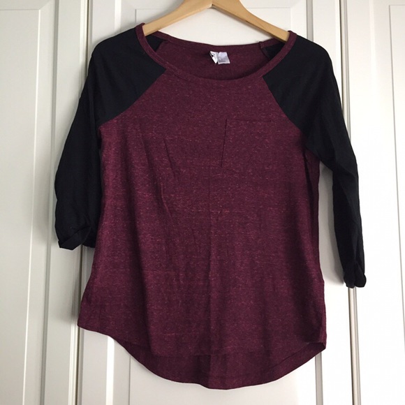 H&M Maroon Baseball Tee